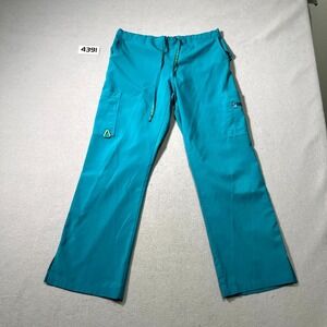 Med Couture Activate Scrub Pants Womens Medium Teal Cargo Pocket Medical Uniform